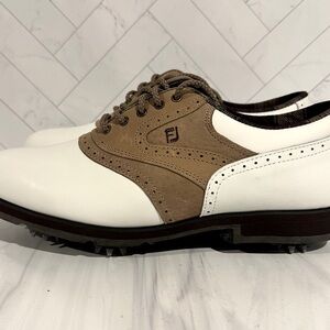 FootJoy White and Brown Oxford Golf Shoes